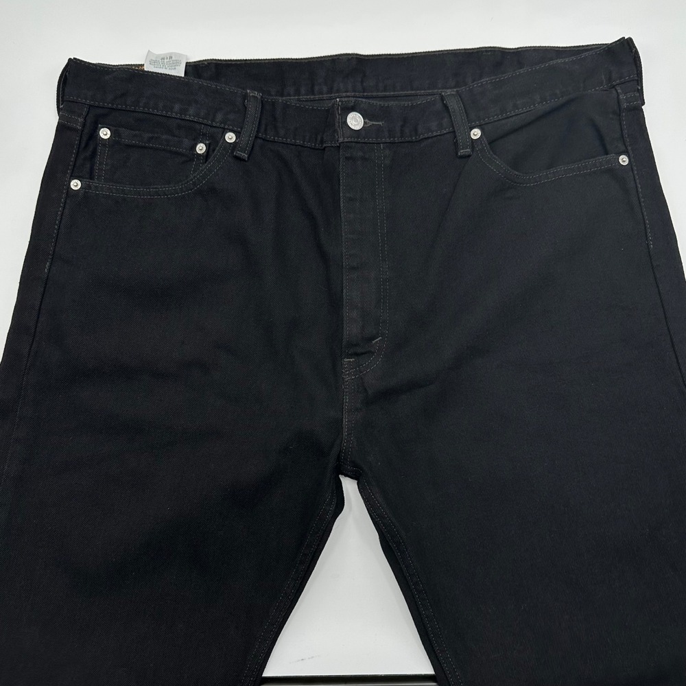 Levis 505 Mens Straight Fit Black Denim Jeans 42x32 Cotton 505-0260